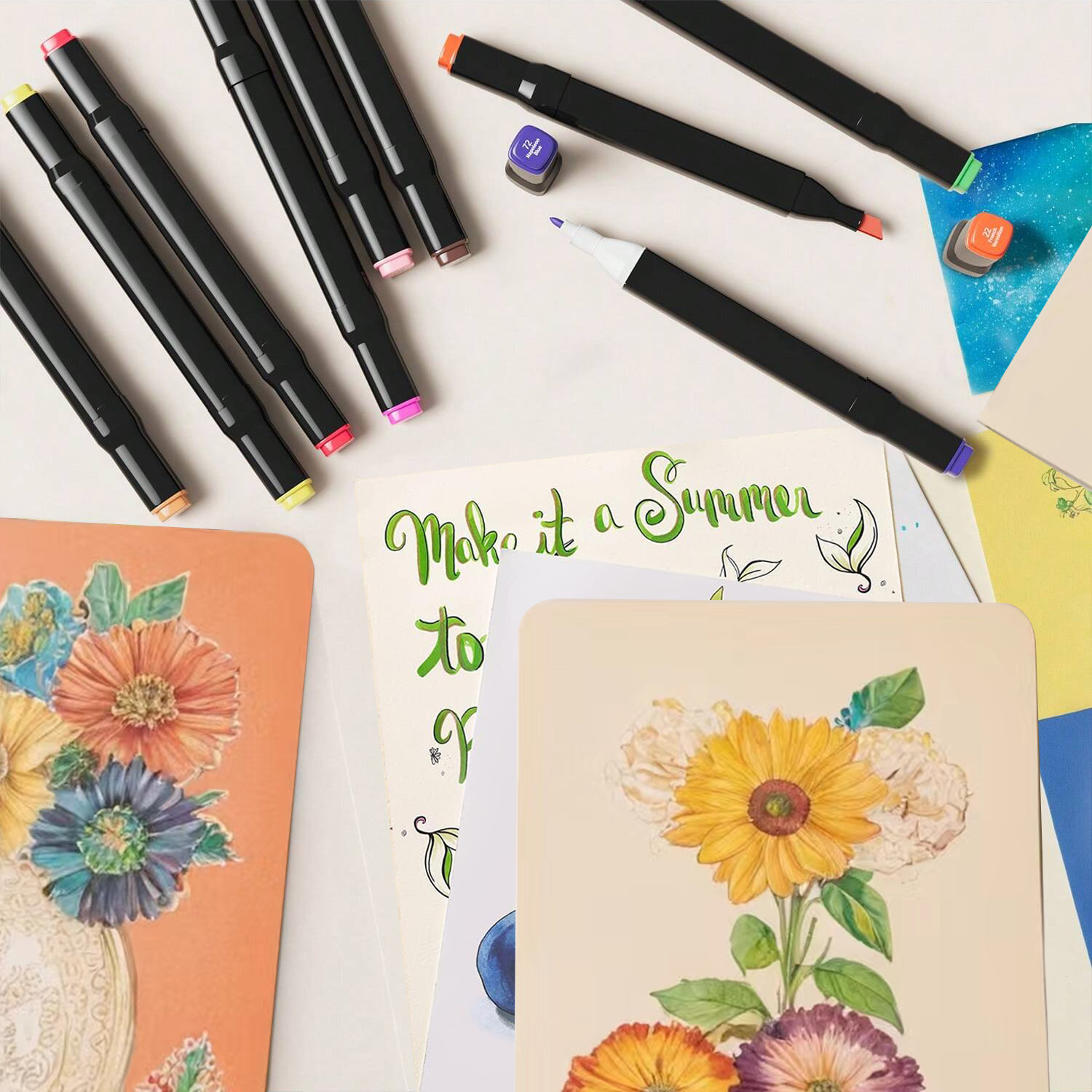 24-262 لون علامات رسم الكحول ط - مراجعة Copic Marker Sketch وسعره