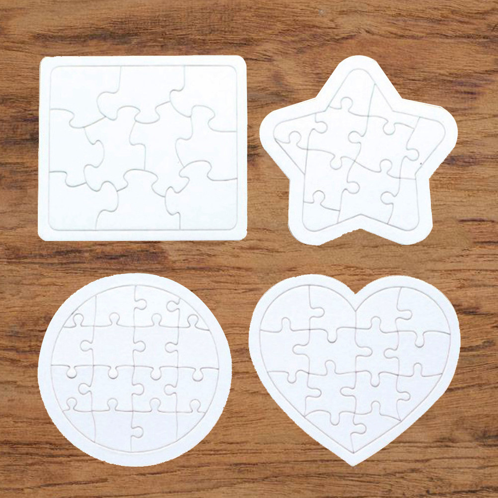 4 قطع من ألغاز الصور المقطوعة  - مراجعة Puzzle Blank White وسعره